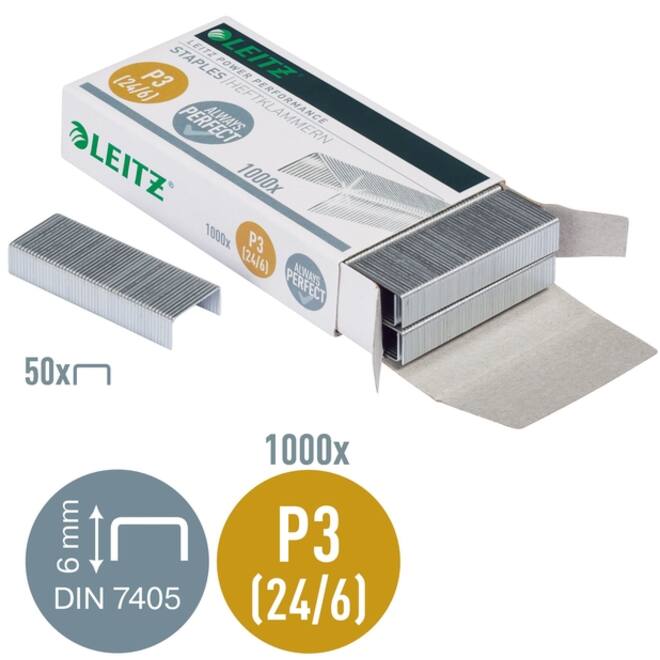 Nieten Leitz 24/6 verzinkt 1000 stuks