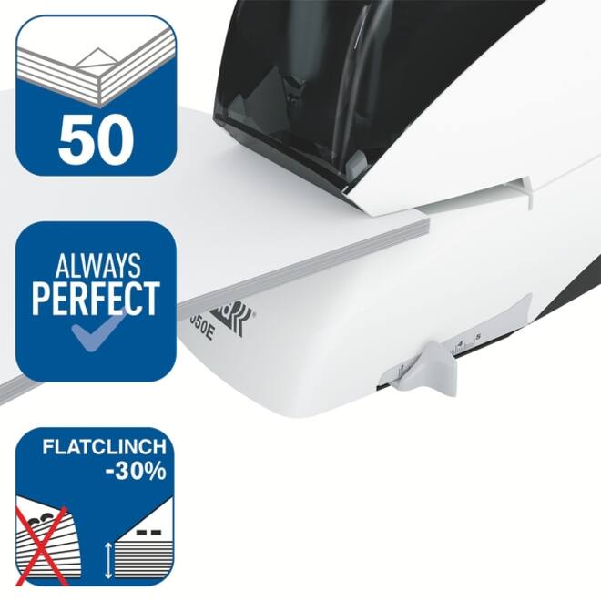 Nietmachine Rapid Classic contactloos elektrisch R5050e 50 vel wit/zwart