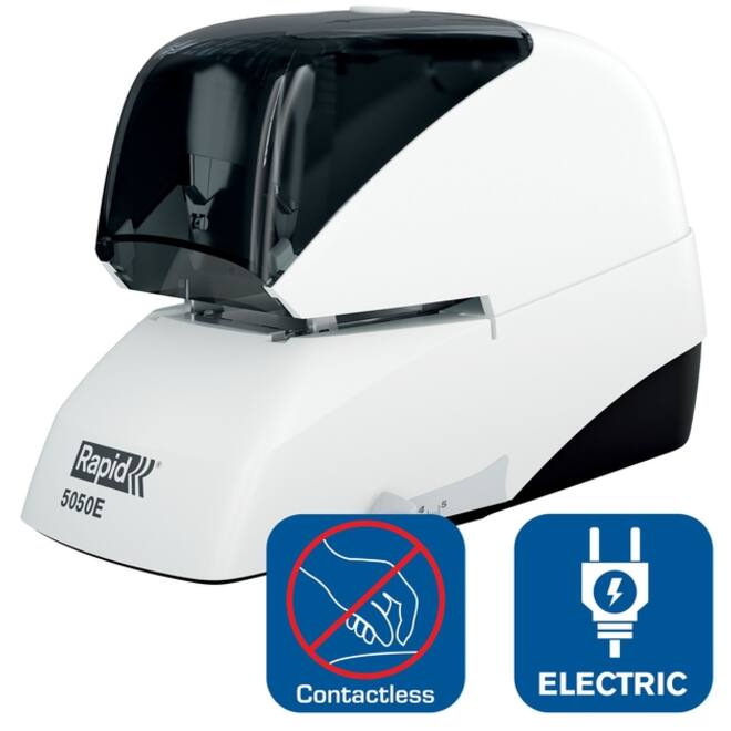 Nietmachine Rapid Classic contactloos elektrisch R5050e 50 vel wit/zwart