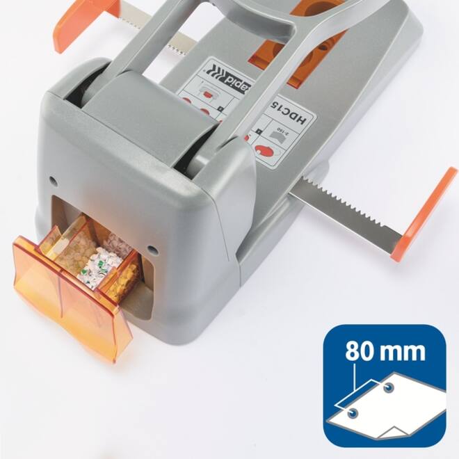 Perforator Rapid Supreme HDC150/2 heavy duty 2-gaats 150 vel zilver/oranje
