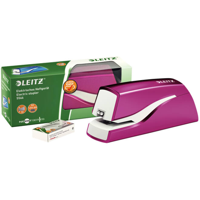 Nietmachine Leitz NeXXt WOW contactloos 10 vel roze