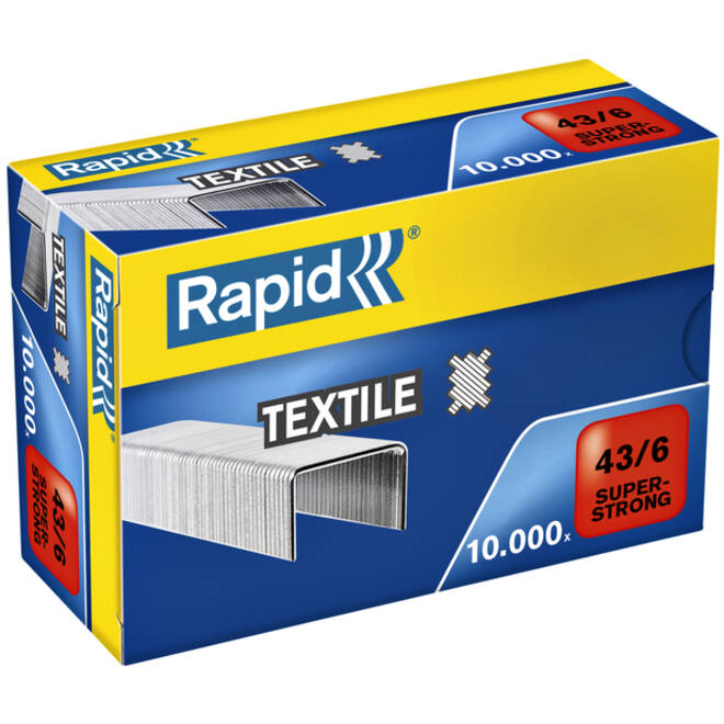 Nieten Rapid 43/6 textiel gegalvaniseerd strong 10000 stuks