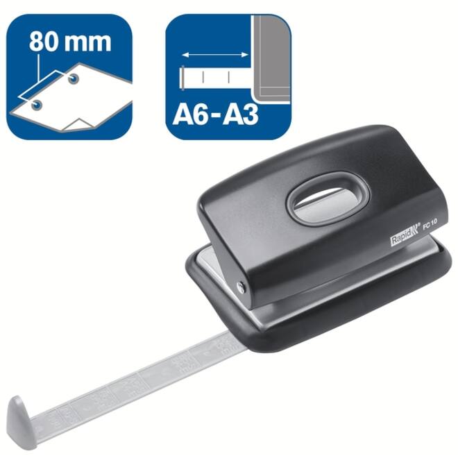Perforator Rapid Fashion FC10 mini 10 vel zwart
