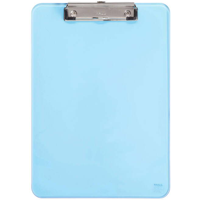 Klembord MAUL A4 staand transparant PS neon blauw