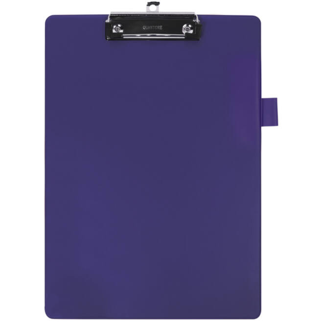 Klembord Quantore A4 staand PVC blauw met 100mm klem + penlus