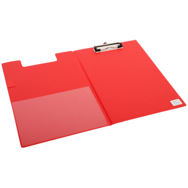 Klembordmap Quantore A4 staand PVC rood met 100mm klem + penlus