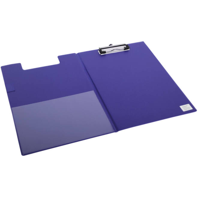 Klembordmap Quantore A4 staand PVC blauw met 100mm klem + penlus