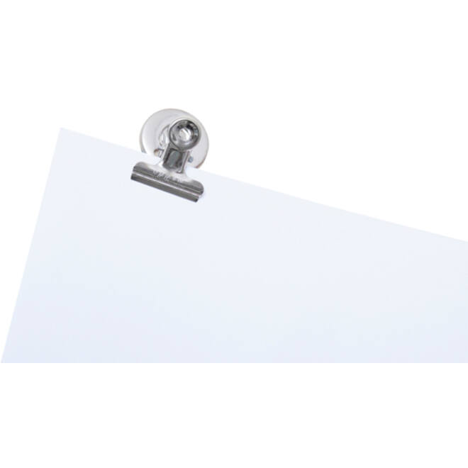 Papierklem MAUL Bulldog met magneet 30mm capaciteit 10mm zilver