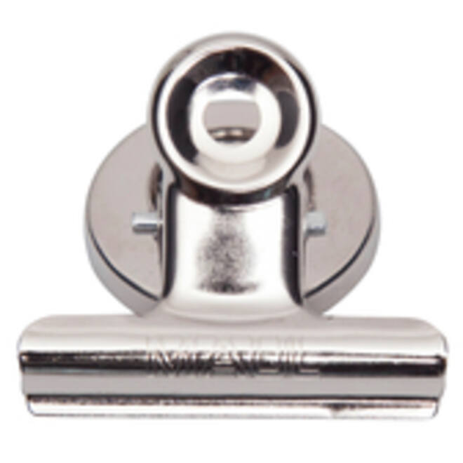 Papierklem MAUL Bulldog met magneet 40mm capaciteit 15mm zilver