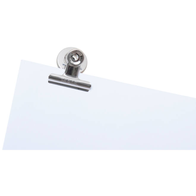 Papierklem MAUL Bulldog met magneet 40mm capaciteit 15mm zilver