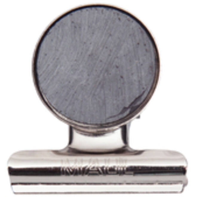 Papierklem MAUL Bulldog met magneet 40mm capaciteit 15mm zilver