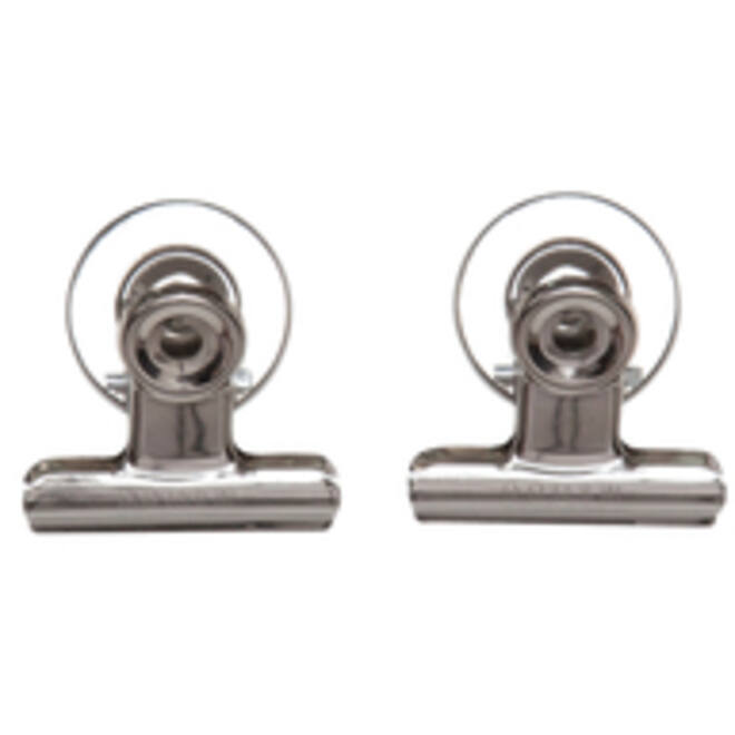 Papierklem MAUL Bulldog met magneet 40mm capaciteit 15mm zilver
