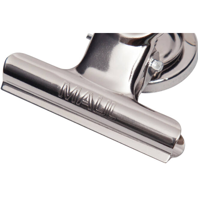 Papierklem MAUL Bulldog met magneet 52mm capaciteit 20mm zilver