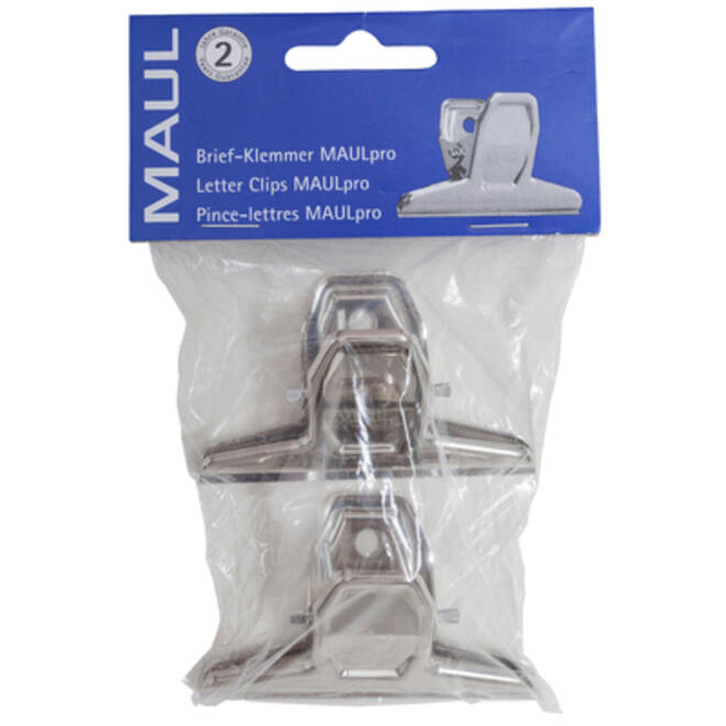 Papierklem MAUL Pro 75mm capaciteit 20mm zilver