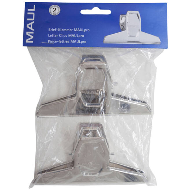 Papierklem MAUL Pro 125mm capaciteit 30mm blister à 2 stuks
