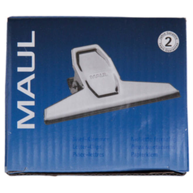 Papierklem MAUL Pro 75mm capaciteit 20mm zilver