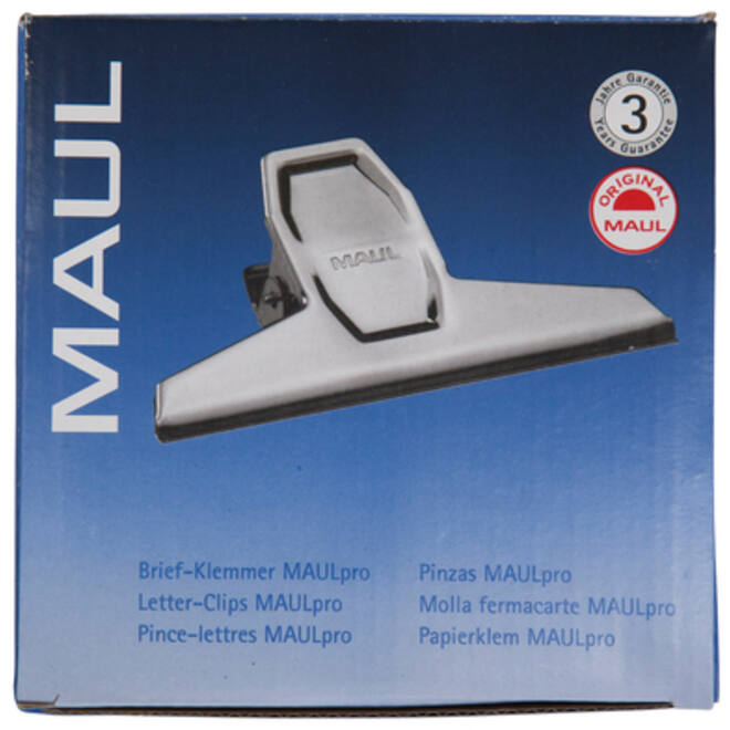 Papierklem MAUL Pro 125mm capaciteit 30mm zilver