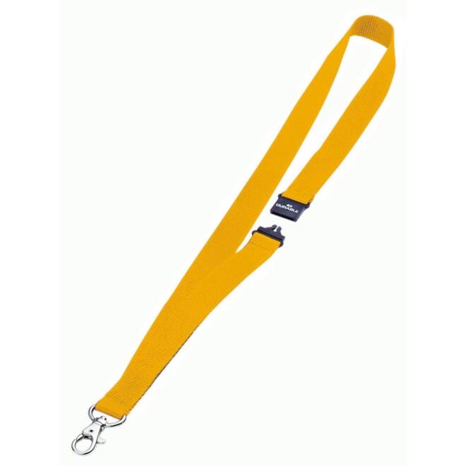 Textielkoord Durable 8137 met karabijnhaak geel