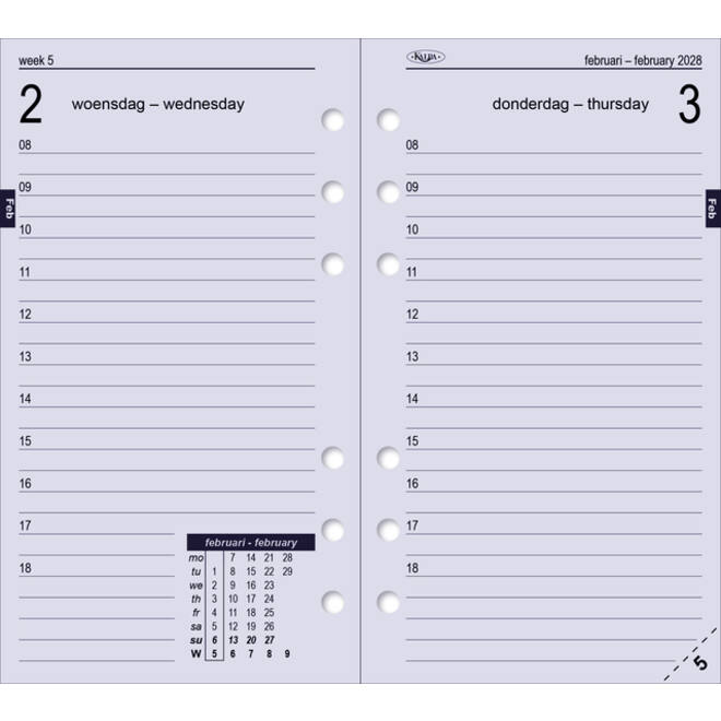 Agendavulling 2026 Kalpa Personal 1dag/1pagina