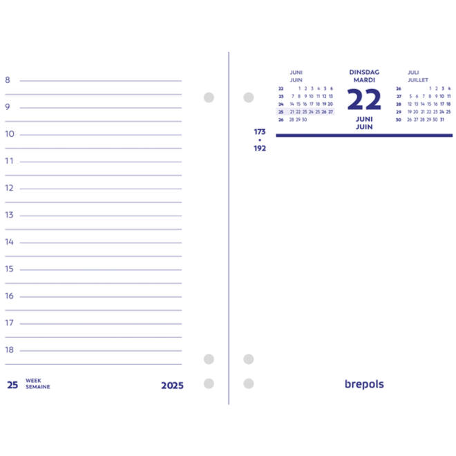 Omlegblok 2027 Brepols 1dag/2pagina's universele ponsing