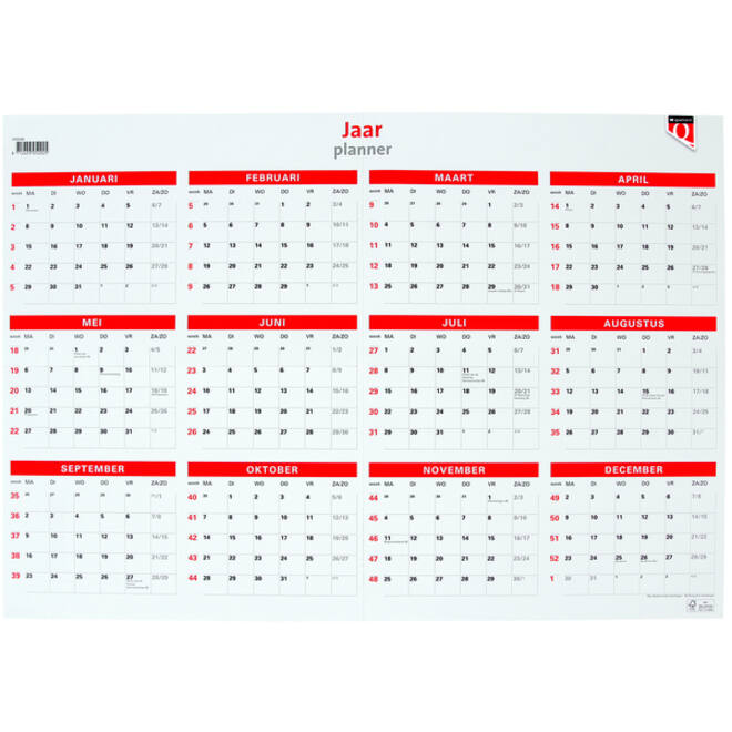 Jaarplankalender 2026 Quantore 48x68cm