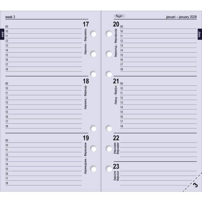 Agendavulling 2026 Kalpa Personal 7dagen/2pagina's