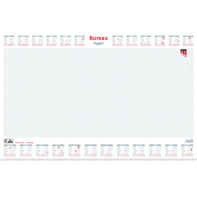 Bureau-onderlegblok 2027 Quantore ruit 56,5X36cm wit