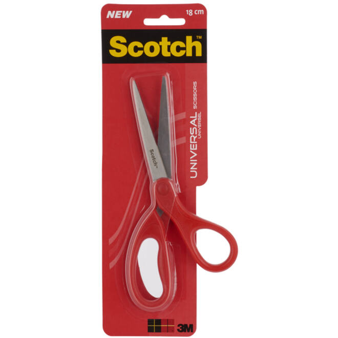 Schaar Scotch 18cm universeel rood blister
