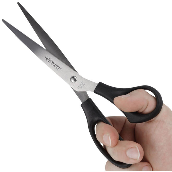 Kantoorschaar Westcott 260mm met kunststof grip rvs