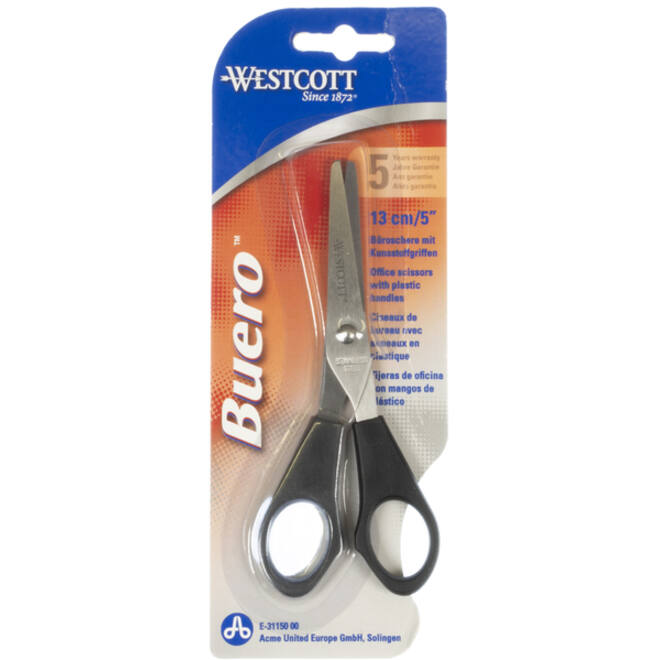 Kantoorschaar Westcott 130mm met kunststof grip rvs