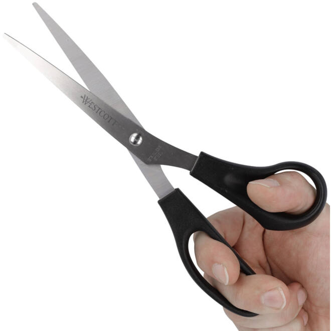 Kantoorschaar Westcott 210mm met kunststof grip rvs