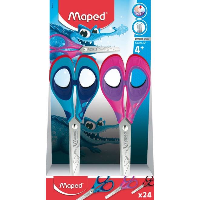 Schaar Maped Essentials Soft 13cm display á 24 stuks assorti