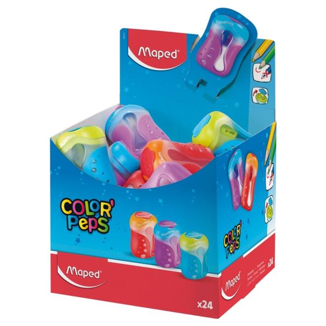 Puntenslijper Maped Color'Peps 2gaats display á 24 stuks assorti