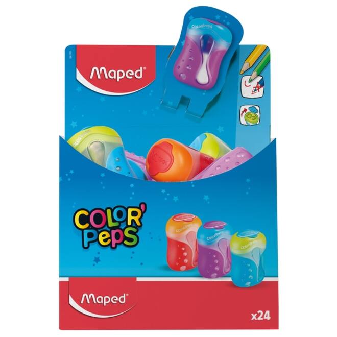 Puntenslijper Maped Color'Peps 2gaats display á 24 stuks assorti