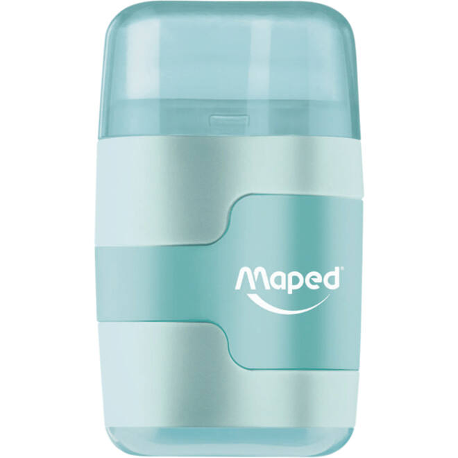 Puntenslijper Maped Connect 2gaats met gum display á 20 stuks pastel assorti