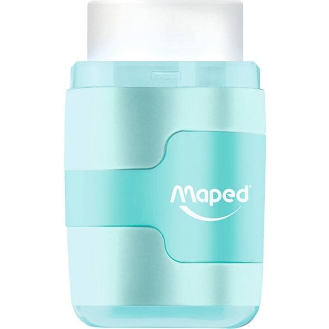 Puntenslijper Maped Connect 2gaats met gum display á 20 stuks pastel assorti