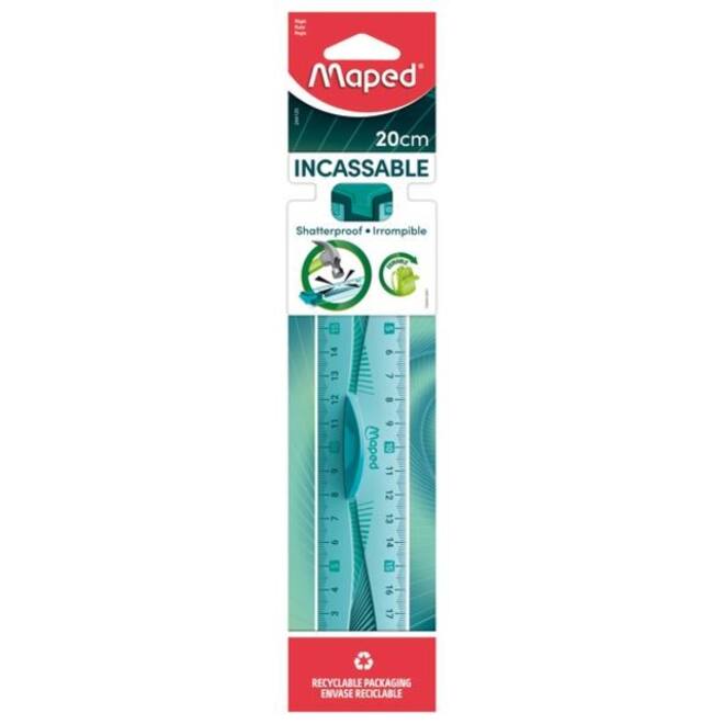 Liniaal Maped Flex met grip 20cm assorti