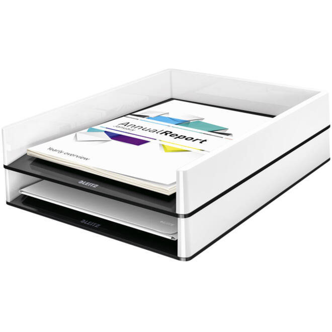 Brievenbak Leitz WOW A4 wit/zwart