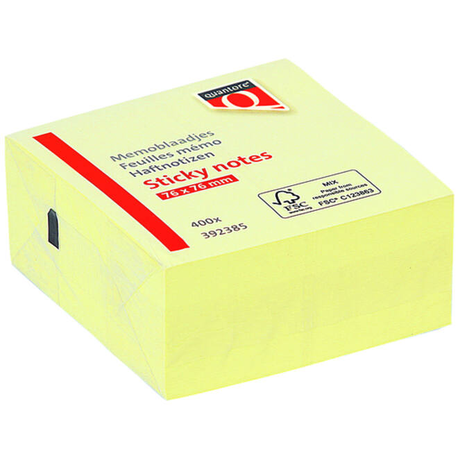 Memoblok Quantore 76x76mm 400 geel