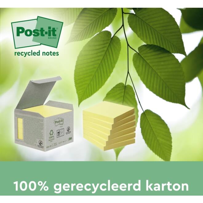 Memoblok Post-it Z-Note R330-1B recycled 76x76mm canary yellow