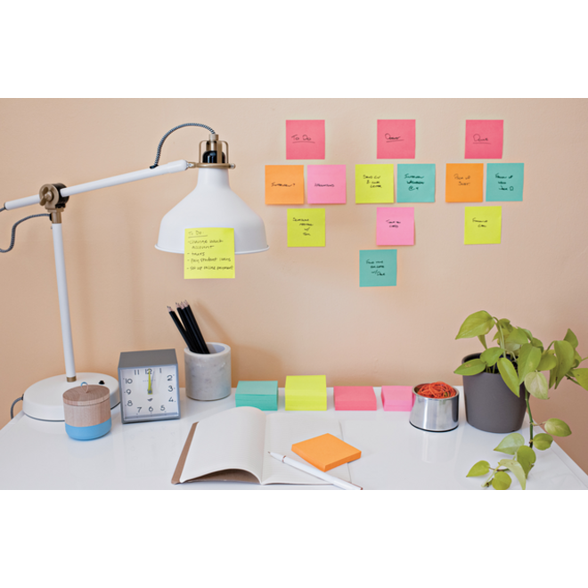 Memoblok Post-it 2030 76x76mm kubus ultra assorti