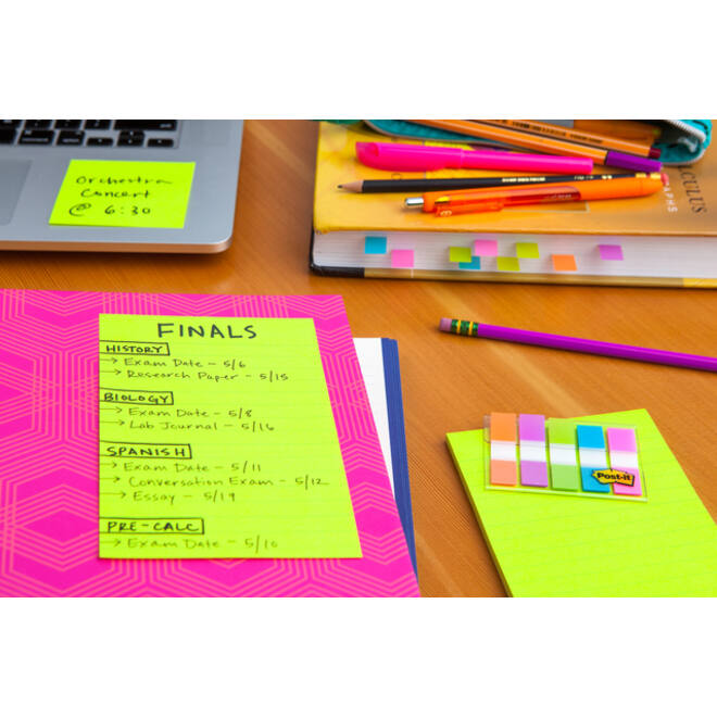 Memoblok Post-it 4690 Super Sticky 101x152mm lijn Rio