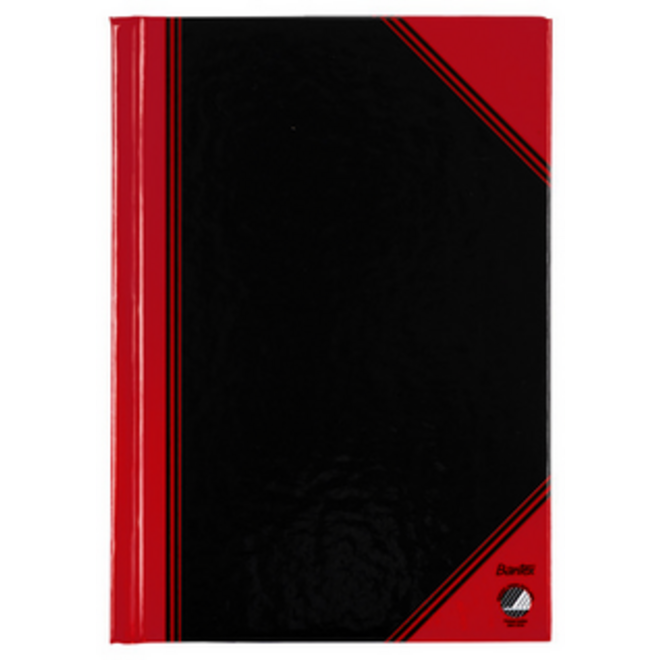 Notitieboek Bantex zwart/rood A6 lijn 70gr 96vel