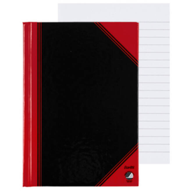 Notitieboek Bantex zwart/rood A6 lijn 70gr 96vel