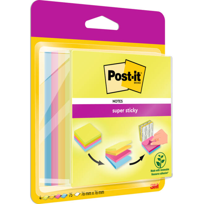 Memoblok Post-it 2014 Super Sticky 76x76mm smart kubus Rio