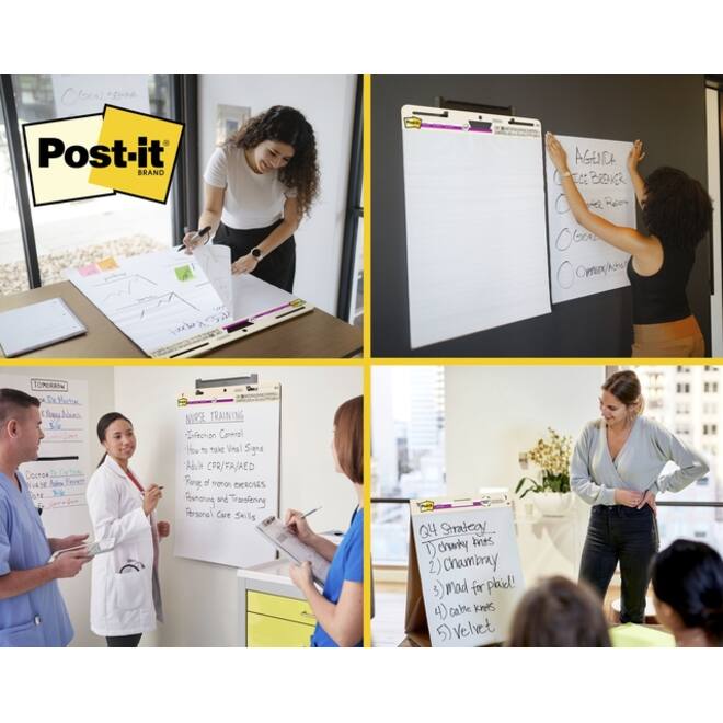 Meeting chart Post-it 559 Super Sticky 63.5x76.2mm wit 4+2 gratis