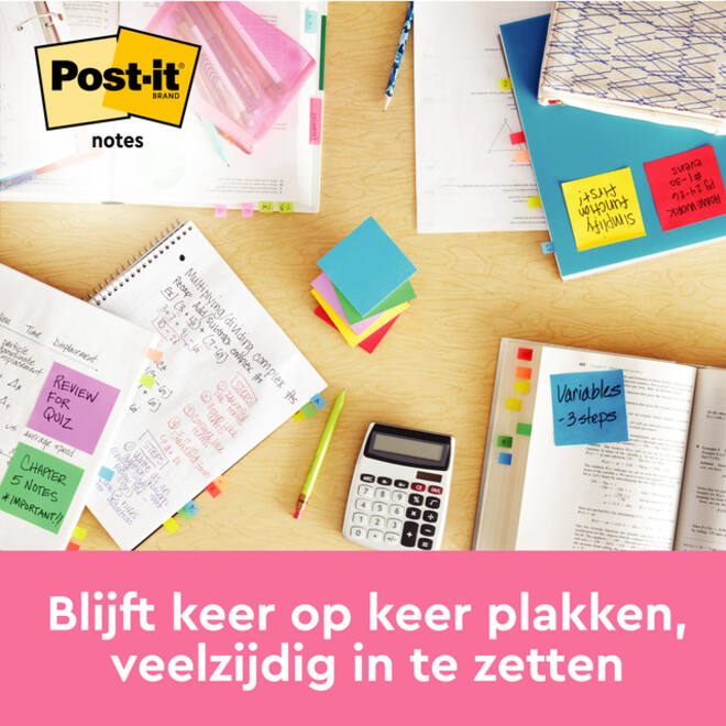 Memoblok Post-it 655 76x127mm 100 vel per blok neon geel