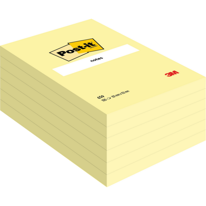 Memoblok Post-it 659 102x152mm geel