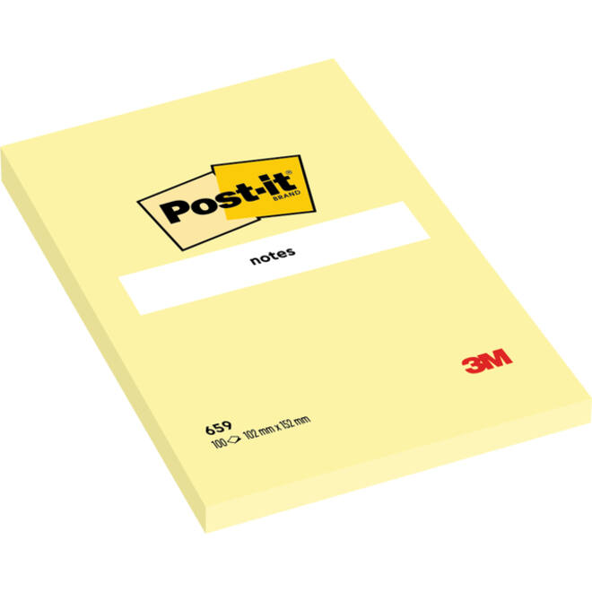 Memoblok Post-it 659 102x152mm geel