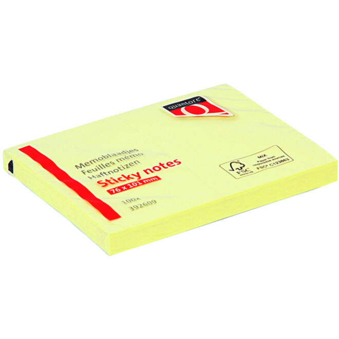 Memoblok Quantore 76x101mm geel
